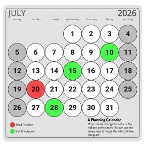 A Planning Calendar Customizable PowerPoint clipart graphic preview.