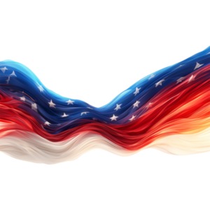 American Flag Cloth PowerPoint clipart graphic preview.
