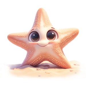 Happy Cartoon Starfish PowerPoint clipart graphic preview.