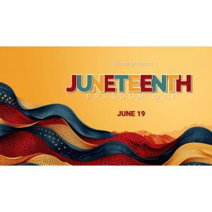 Juneteenth Freedom Day Customizable PowerPoint clipart graphic preview.