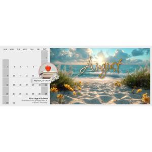 Horizontal Calendar Customizable PowerPoint clipart graphic preview.