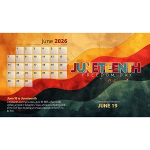Juneteenth Calendar Customizable PowerPoint clipart graphic preview.