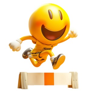 Emoji Track Hurdle PowerPoint clipart graphic preview.