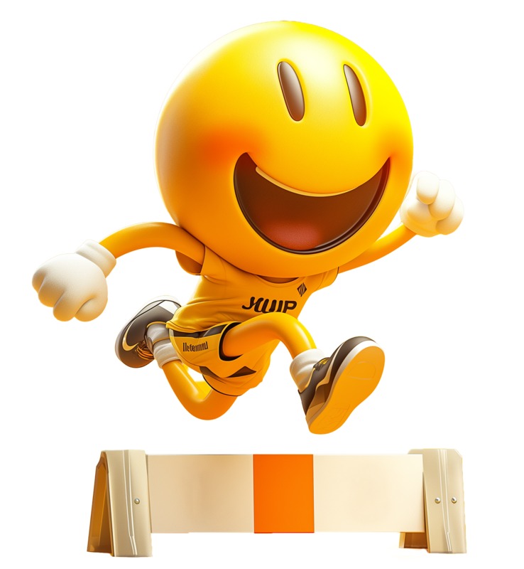 High-resolution clipart illustration of Emoji Track Hurdle Clipart, designed for seasonal marketing campaigns, corporate event presentations, and holiday promotions.