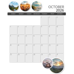 Monthly Planner With Photos Customizable PowerPoint clipart graphic preview.