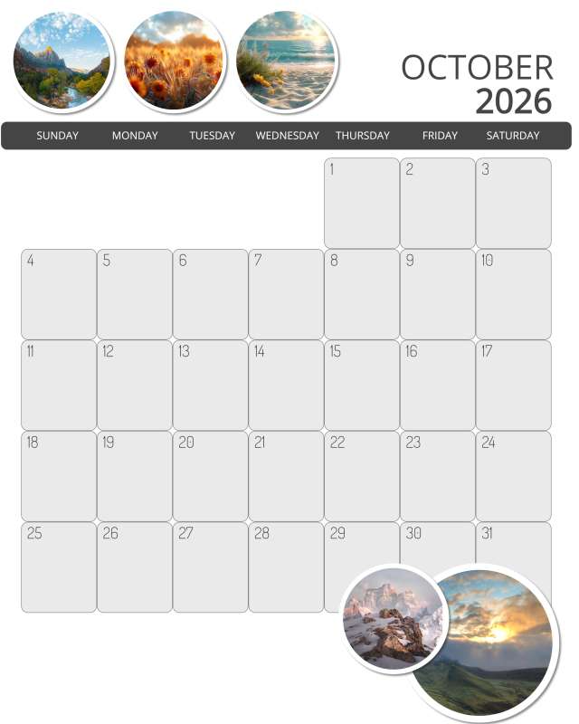 High-resolution customizable clipart of Monthly Planner With Photos, designed for creative multimedia presentations, dynamic visual storytelling, and professional content design.
