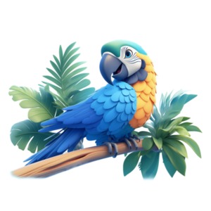Colorful Parrot PowerPoint clipart graphic preview.