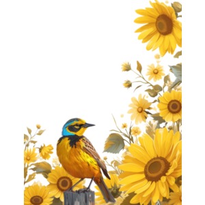 Sunflower Border Frame PowerPoint clipart graphic preview.