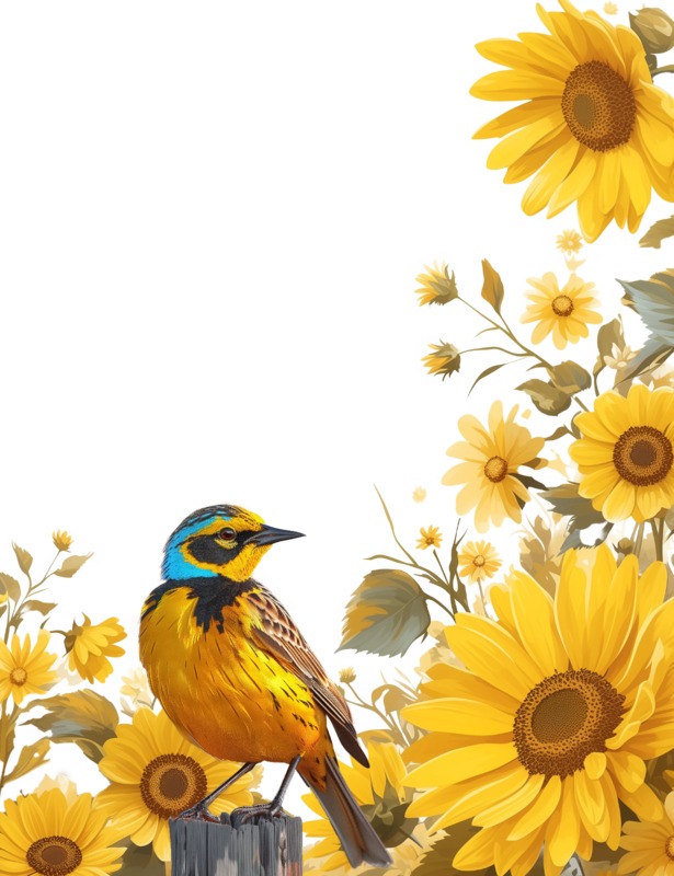 High-resolution clipart illustration of Sunflower Border Frame Clipart, designed for creative multimedia presentations, dynamic visual storytelling, and professional content design.