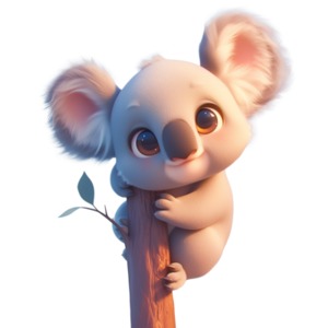 Cute Storybook Koala PowerPoint clipart graphic preview.