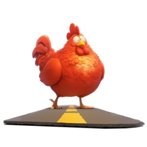 Chicken Crossing Road  Idiom PowerPoint clipart graphic preview.