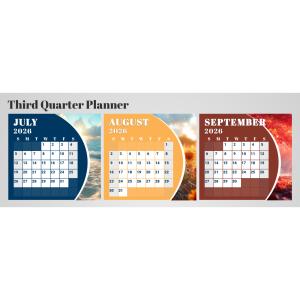 Three Month Planner Customizable PowerPoint clipart graphic preview.