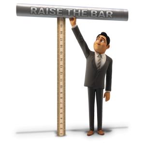 Raise The Bar Idiom  Image Customizable PowerPoint clipart graphic preview.