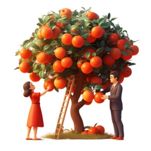 Low Hanging Fruit PowerPoint clipart graphic preview.