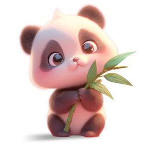 Cute Storybook Panda PowerPoint clipart graphic preview.