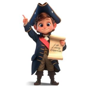 Colonial Messenger Customizable PowerPoint clipart graphic preview.