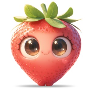 Strawberry Emoji PowerPoint clipart graphic preview.