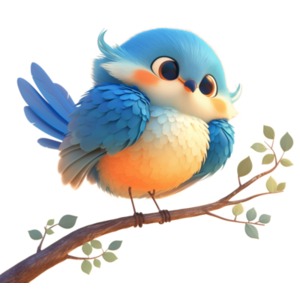 Cartoon Bluebird PowerPoint clipart graphic preview.