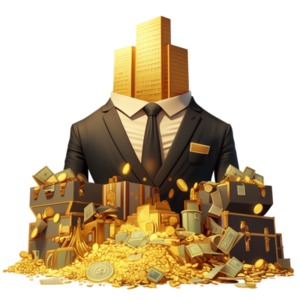 Corporate Greed  Metaphor PowerPoint clipart graphic preview.
