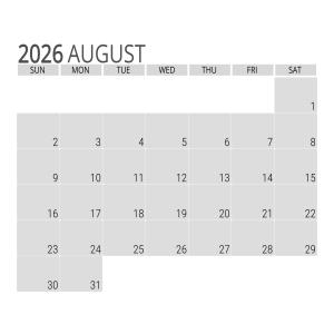 Simple Printable Calendar Doc Customizable PowerPoint clipart graphic preview.