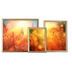 Three Golden Frames -  Custom Customizable PowerPoint clipart graphic preview.
