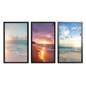 Three Vertical Black Photo Frames Customizable PowerPoint clipart graphic preview.