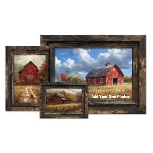 Wooden Frames - Replace Photos Customizable PowerPoint clipart graphic preview.