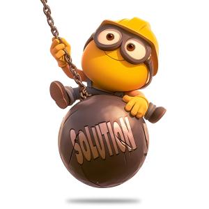Wrecking Ball Solution Customizable PowerPoint clipart graphic preview.