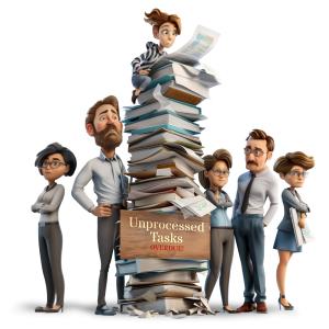Huge Stack of Work Customizable PowerPoint clipart graphic preview.