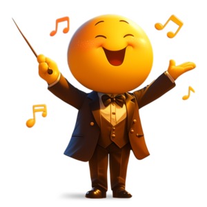 Music Conductor Emoji PowerPoint clipart graphic preview.