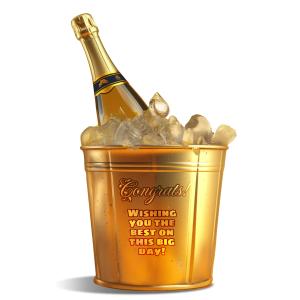 Champagne on Ice Customizable PowerPoint clipart graphic preview.