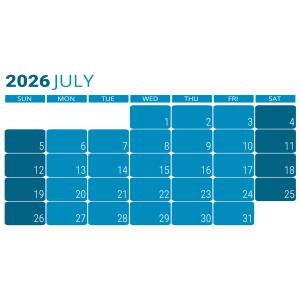 widescreen presentation calendar Customizable PowerPoint clipart graphic preview.