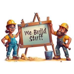 Construction Team Customizable PowerPoint clipart graphic preview.