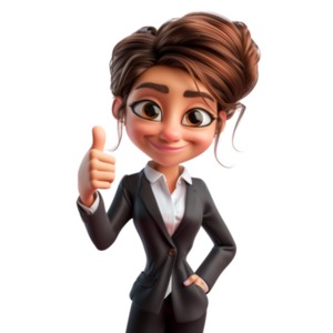 Businesswoman Thumbs Up PowerPoint clipart graphic preview.