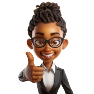 Woman in Business Thumbs Up PowerPoint clipart graphic preview.