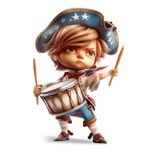 Revolutionary Drummer PowerPoint clipart graphic preview.