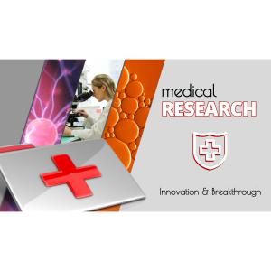 Medical Research Design Layout Customizable PowerPoint clipart graphic preview.
