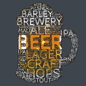 Beer Mug Word Cloud Customizable PowerPoint clipart graphic preview.