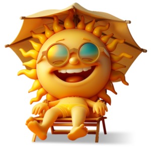 Summer Sun Sunbathing PowerPoint clipart graphic preview.