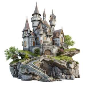 Castle on a Rock PowerPoint clipart graphic preview.
