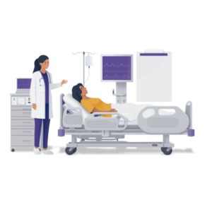 Caring for a Patient PowerPoint clipart graphic preview.
