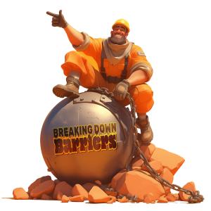 Breaking Barriers Customizable PowerPoint clipart graphic preview.