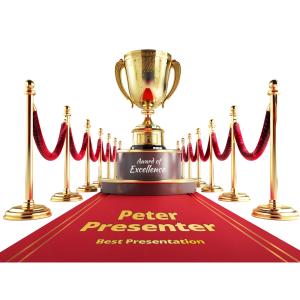 Red Carpet Award Customizable PowerPoint clipart graphic preview.