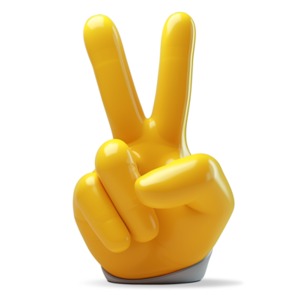 Yellow Peace Sign PowerPoint clipart graphic preview.