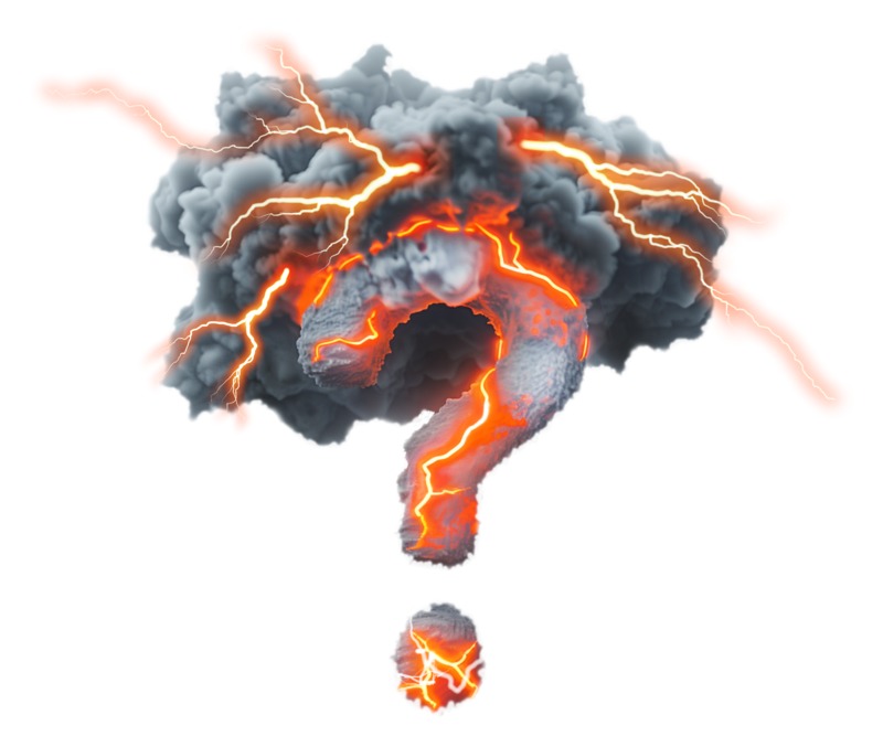 High-resolution clipart illustration of Stormy Question Mark Clipart, designed for creative multimedia presentations, dynamic visual storytelling, and professional content design.