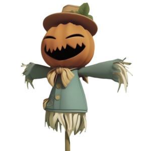 Happy Scarecrow PowerPoint clipart graphic preview.