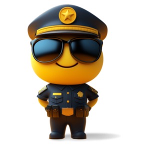 Emoji Police Officer PowerPoint clipart graphic preview.