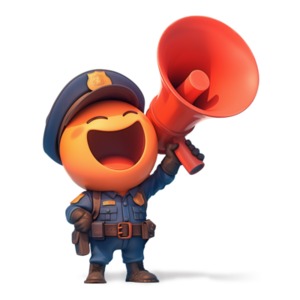 Police Announcement Megaphone PowerPoint clipart graphic preview.