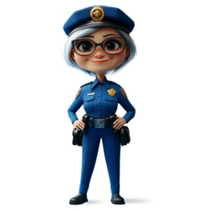 Senior Police Officer PowerPoint clipart graphic preview.