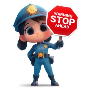 Police Officer Stop Sign Customizable PowerPoint clipart graphic preview.